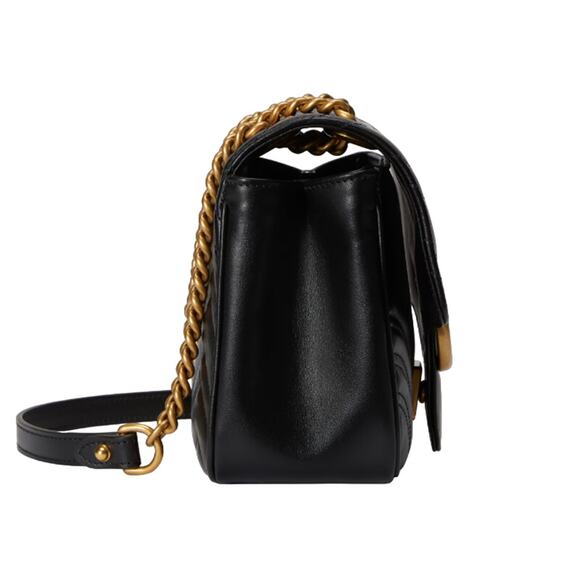 NEW! GUCCI BLACK LEATHER GOLD MARMONT CROSSBODY SHOULDER BAG AUTHENTIC! - Picture 6 of 10